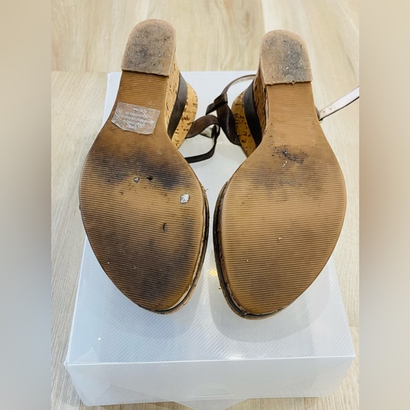 Sz.6-Y2K-Guess Strappy Cork Wedge Platforms - Picture 5 of 5